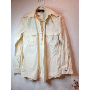 Weekend Max Mara Beige Utility‎ Shirt Jacket Safari Style Made in Italy M